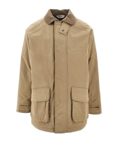 Aspesi High-neck Casual Jacket In Brown