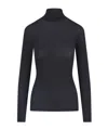 Aspesi Fitted Turtleneck Long Sleeves Top In Black
