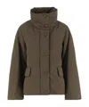 Aspesi High-collar Button-fastening Coat In Brown