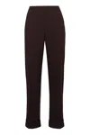 Aspesi High Waist Cotton Trousers In Brown
