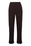 Aspesi High Waist Cotton Trousers In Brown