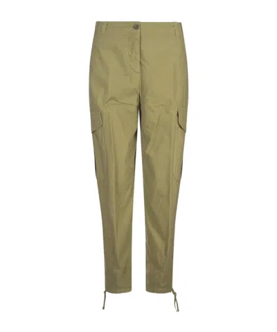 Aspesi High-rise Flared Trousers In Green