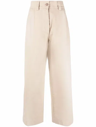 Aspesi High-rise Straight-leg Trousers In Neutral