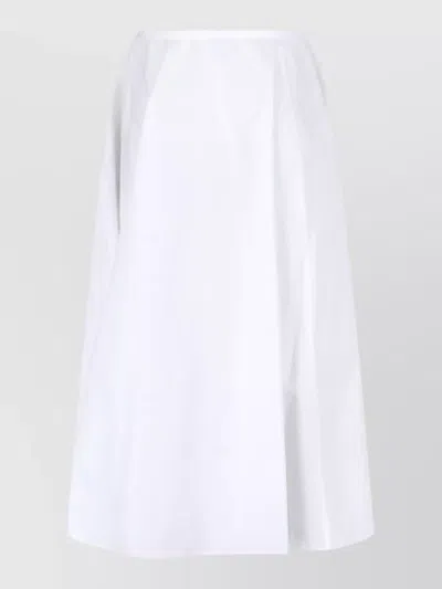Aspesi High Waist Midi Pleated Skirt Design In White