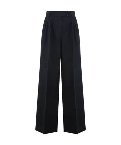 Aspesi High-waist Palazzo Pants In Black