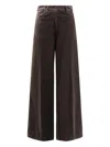 Aspesi High-waisted Flared Trousers In Brown