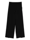 Aspesi High-waisted Palazzo Trousers In Black