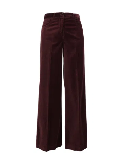 Aspesi High Waisted Textured Straight-leg Pants In Burgundy