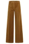 Aspesi High-waisted Wide-leg Pants In Soft Velvet In Brown