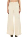Aspesi High-waisted Wide-leg Pants With Belt Loops And Seam Details In Neutral