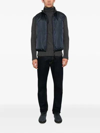 Aspesi High-neck Padded Gilet In Blue