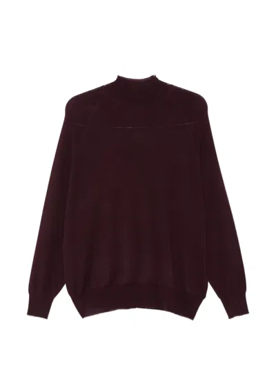 Aspesi Round Neck Sweater In Purple