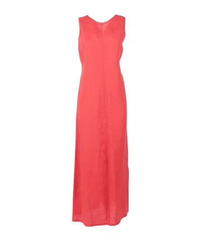 Aspesi Hollow-out Tie-up Dress In Red