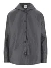 Aspesi Hooded Button-fastening Jakcet In Gray