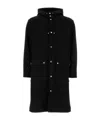 Aspesi Wool Blend Melton Loose Parka In Black