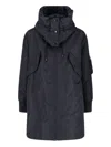 Aspesi Hooded Jacket With Arm Pocket And Drawstring In Black