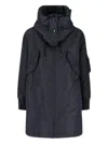 Aspesi Hooded Jacket With Arm Pocket And Drawstring In Black