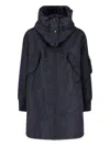 Aspesi Hooded Jacket With Arm Pocket And Drawstring In Blue