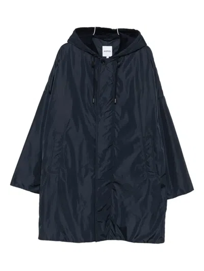 Aspesi Hooded Coat In Blue