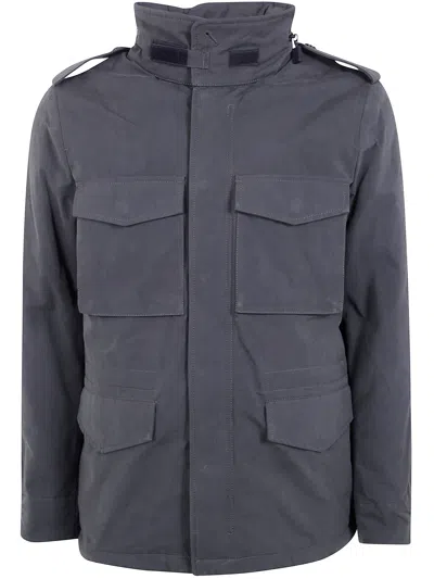 Aspesi Hooded Coat "minifield" In Gray