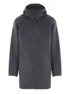 Aspesi Hooded Double-slider Zip Coat In Gray