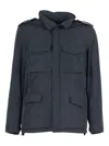 Aspesi Hooded Flap-pocket Jacket In Blue
