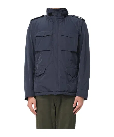 Aspesi Hooded Flap-pocket Jacket In Animal Print