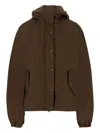 Aspesi Brown Nylon Jacket With Adjustable Hood In Brown