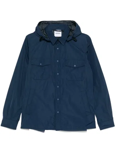 Aspesi Hooded Jacket In Blue