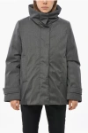 Aspesi Hooded Larry Down Jacket With Hidden Closure In Gray
