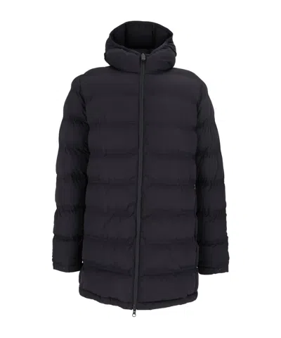 Aspesi Hooded Mid-length Puffer Coat In Multi