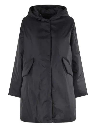 Aspesi Hooded Padded Coat In Black