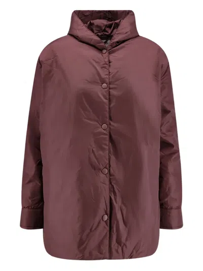 Aspesi Hooded Padded Jacket In Burgundy