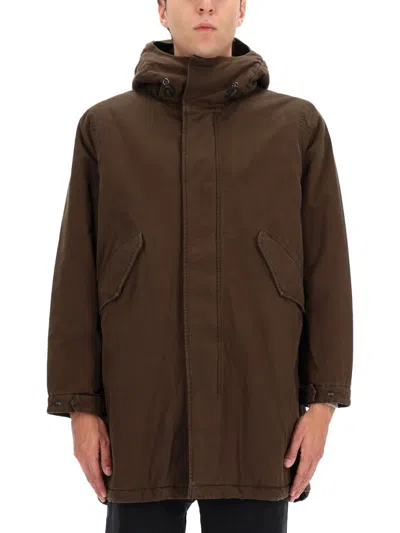 Aspesi Hooded Parka In Brown