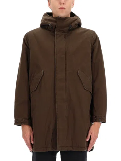 Aspesi Hooded Parka In Brown