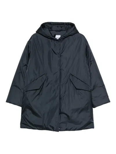 Aspesi Hooded Parka Coat In Blue