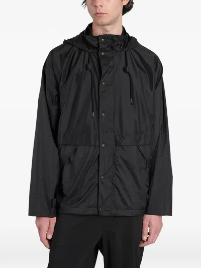 Aspesi Hooded Press-stud Jacket In Black