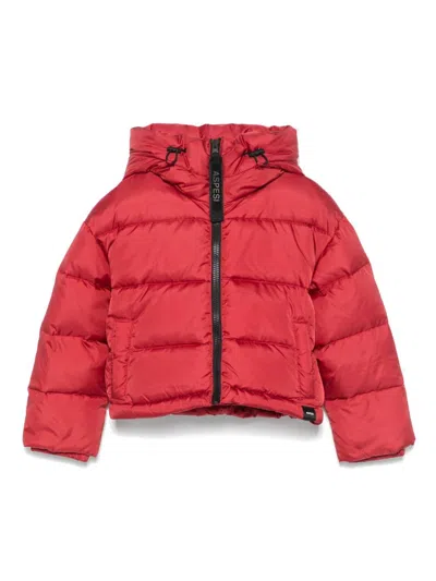 Aspesi Kids' Hooded Puffer Jacket In Red