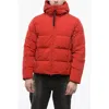 Aspesi Hooded Quilted Down Jacket With Front Zip In Red