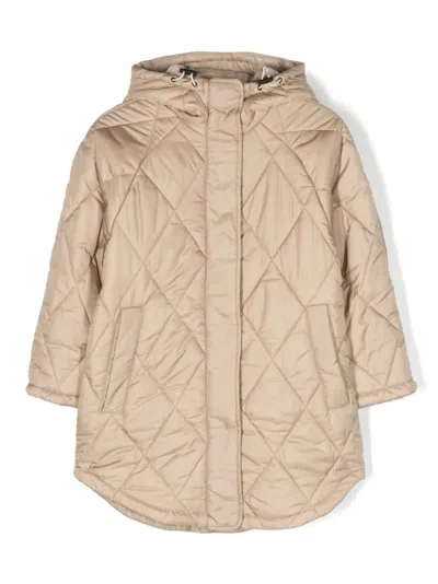 Aspesi Kids' Quilted Nylon Puffer Coat In Beige