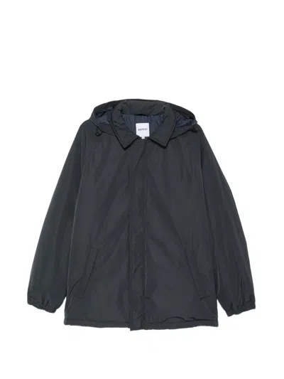 Aspesi Hooded Raglan-sleeve Parka In Blue