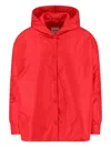 Aspesi Hooded Snap-button Coat In Red