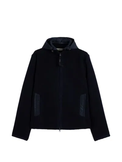Aspesi Hooded Wool Jacket In Black