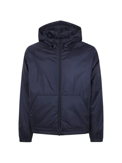 Aspesi Hooded Zip-up Jacket In Blue