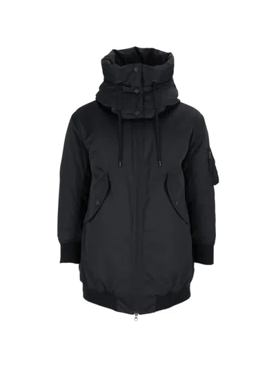 Aspesi Hooded Zip-up Jacket In Black