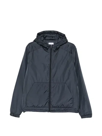 Aspesi Hooded Zip-up Jacket In Blue