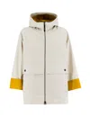 Aspesi Ice-colored Jacket With Contrasting Lining In Neutrals