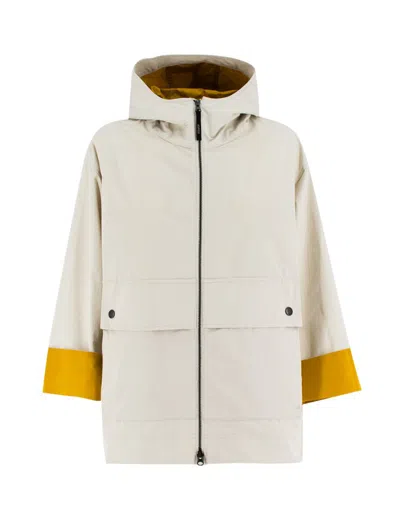 Aspesi Ice-colored Jacket With Contrasting Lining In Neutrals