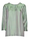 Aspesi Iridescent Blouse In Green