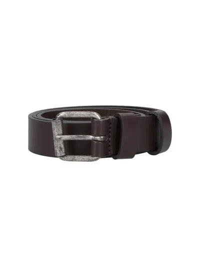 Aspesi Italian Leather Belt For Women In Brown